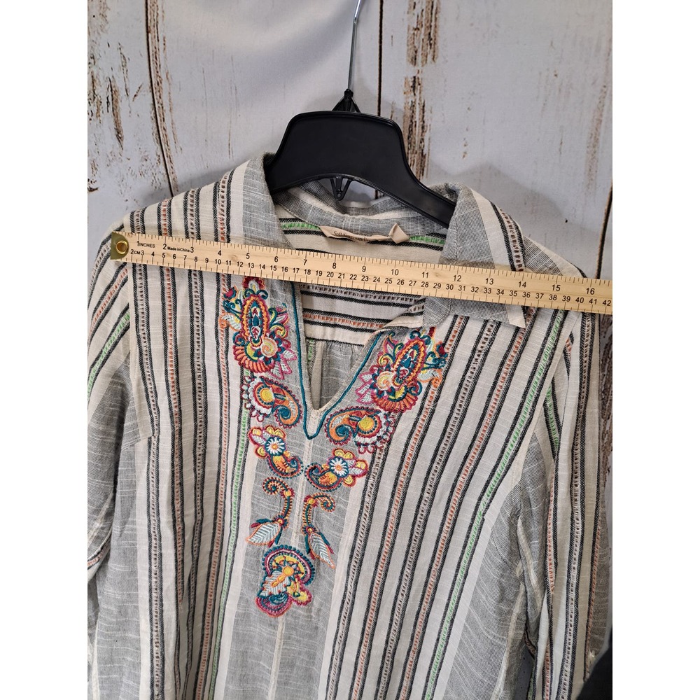 Soft Surrondings Women's V-Neck Tunic Blouse Floral - Picture 3 of 10